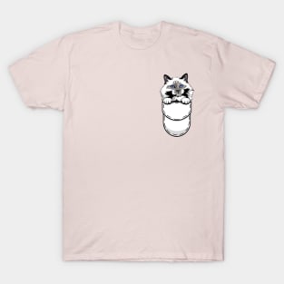 Funny Birman Pocket Cat T-Shirt